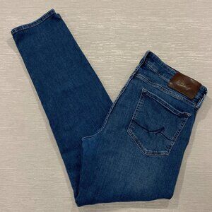 34 Heritage Jeans Courage Mens 35 x 32 Straight Leg Medium Wash Organic Denim